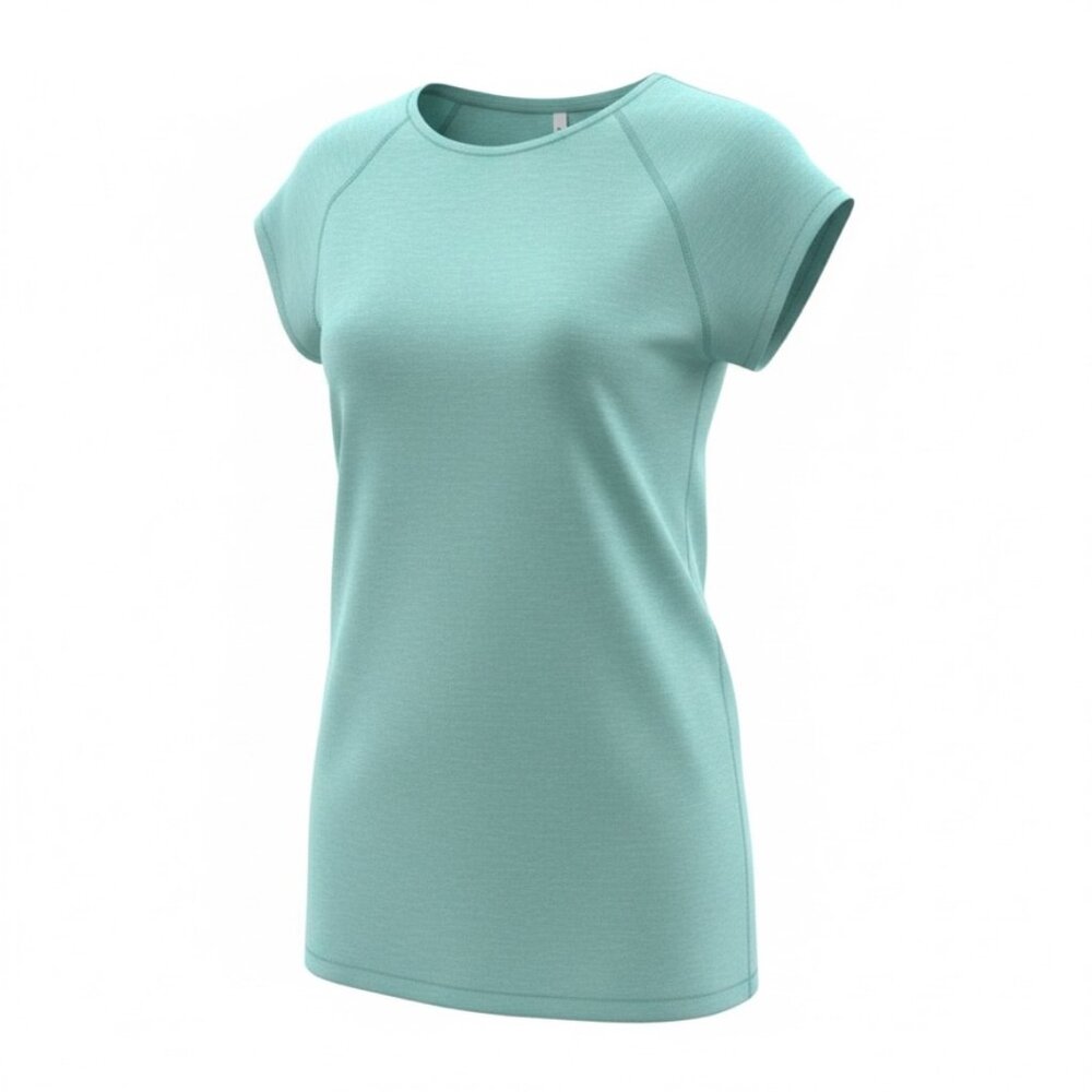 Margaret O'Leary Aqua Blue Lightweight Knit Tunic Top Split Shoulder Size XS